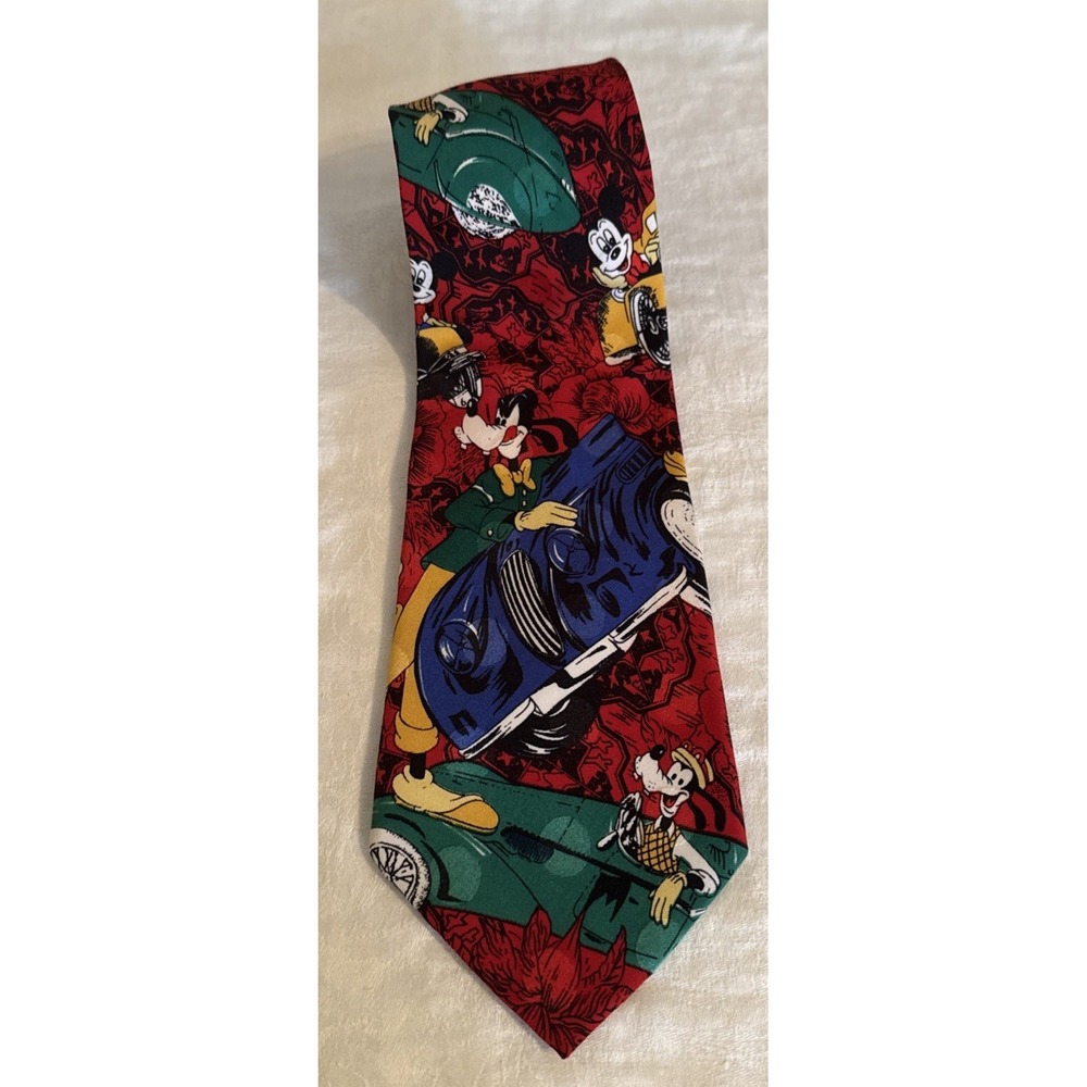 Mickey Unlimited 556306-7965 Polyester Men's Disney Tie. Goofy Cars And Micky